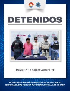 DETIENE BLINDAJE CANCÚN A DOS PERSONAS Y ASEGURA 175 DOSIS DE ENERVANTES