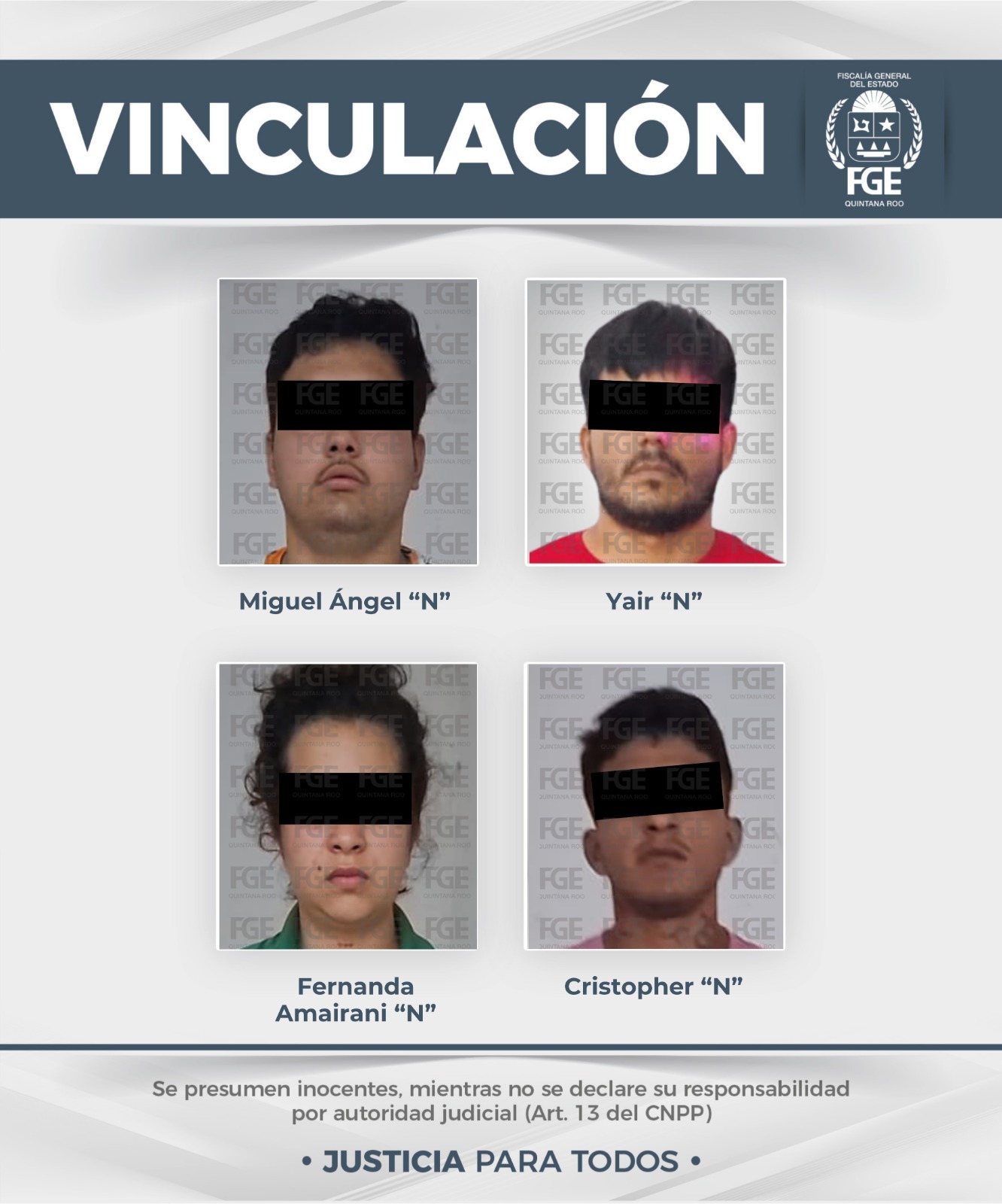 Obtiene Fiscalía vinculación a proceso para cuatro personas por su probable responsabilidad en el delito de narcomenudeo